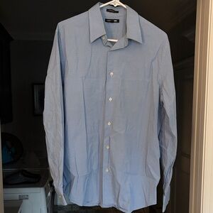 Express 1MX Men's Blue Checkered Shirt (L).